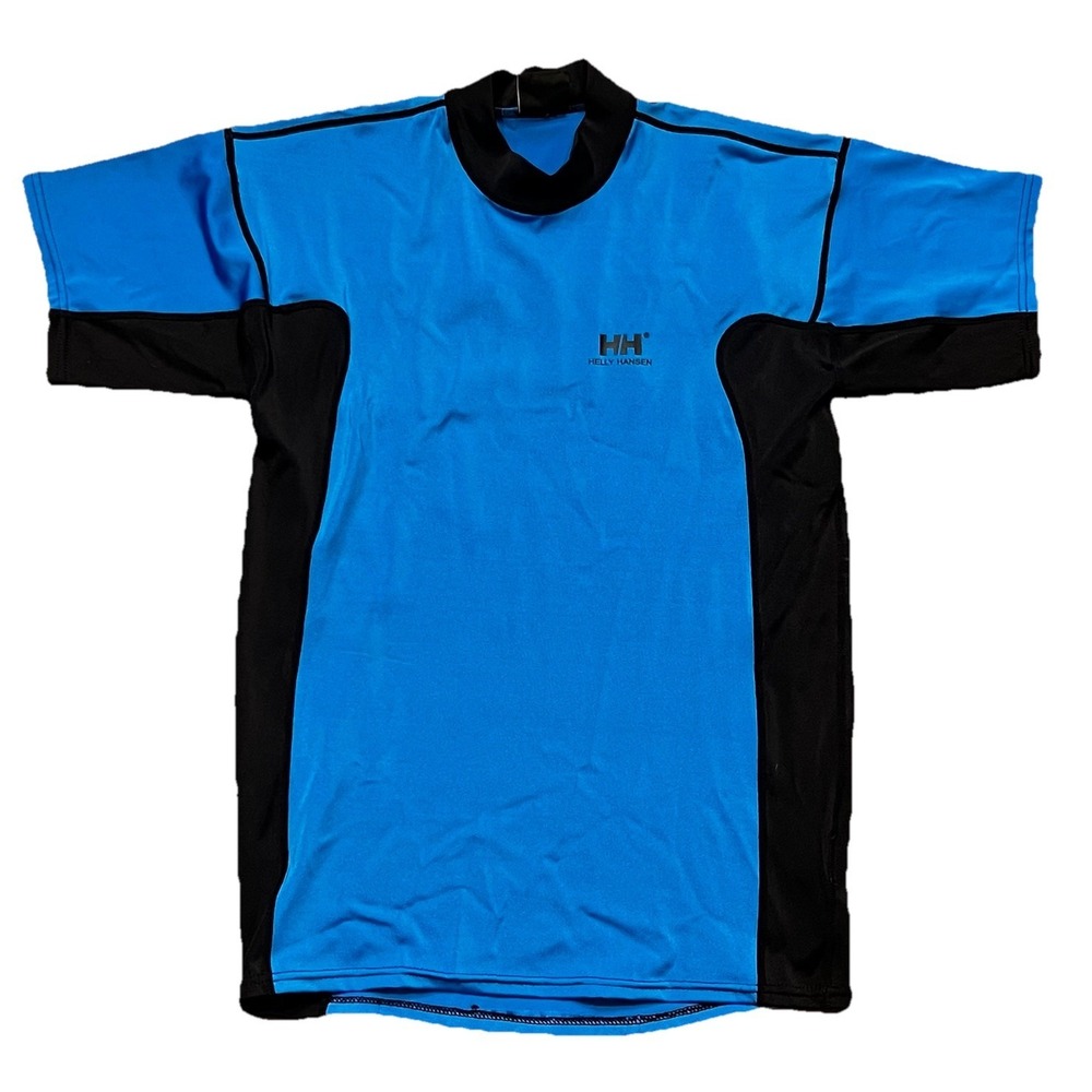 Helly Hansen Cycling Shirt, Men's Size Medium, Blue & Black, Higher Neck
